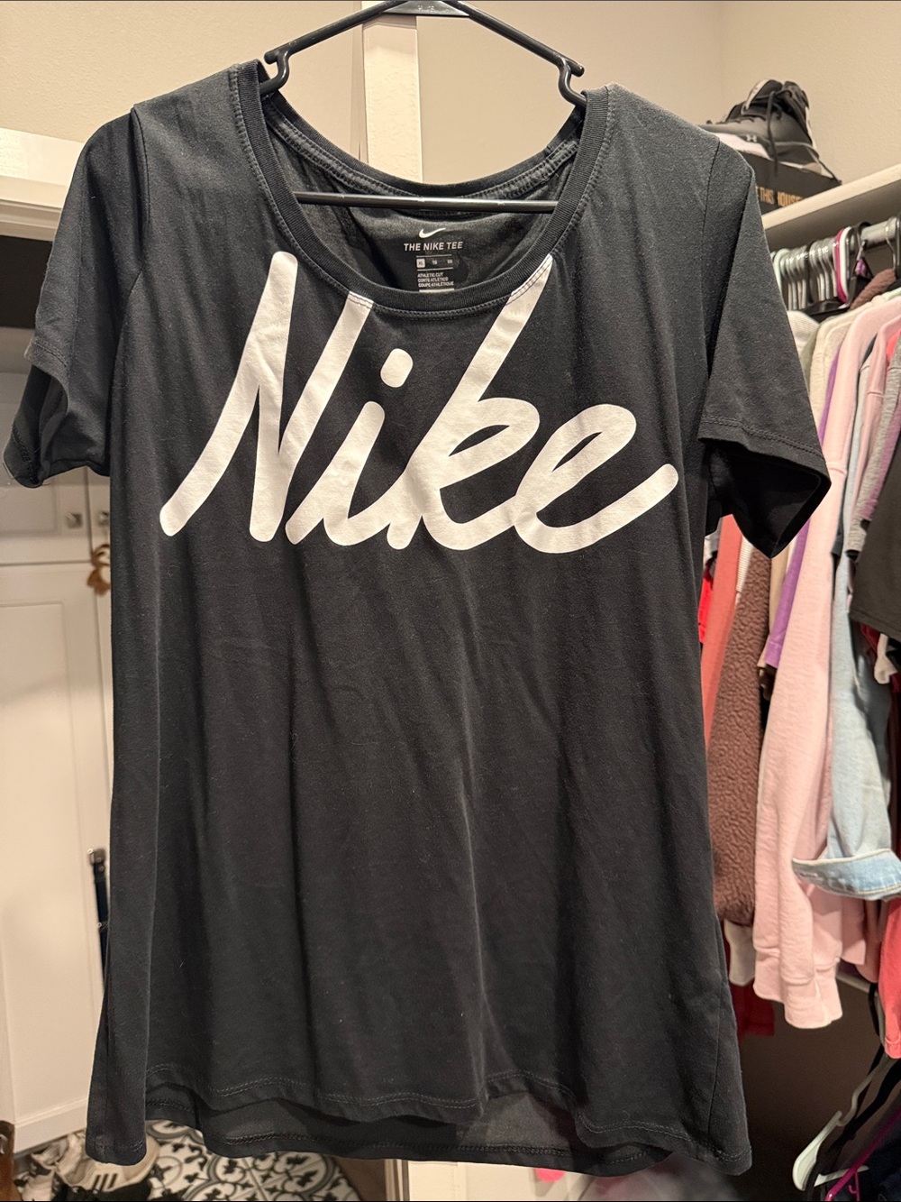 Nike Black T-Shirt with White Script Logo